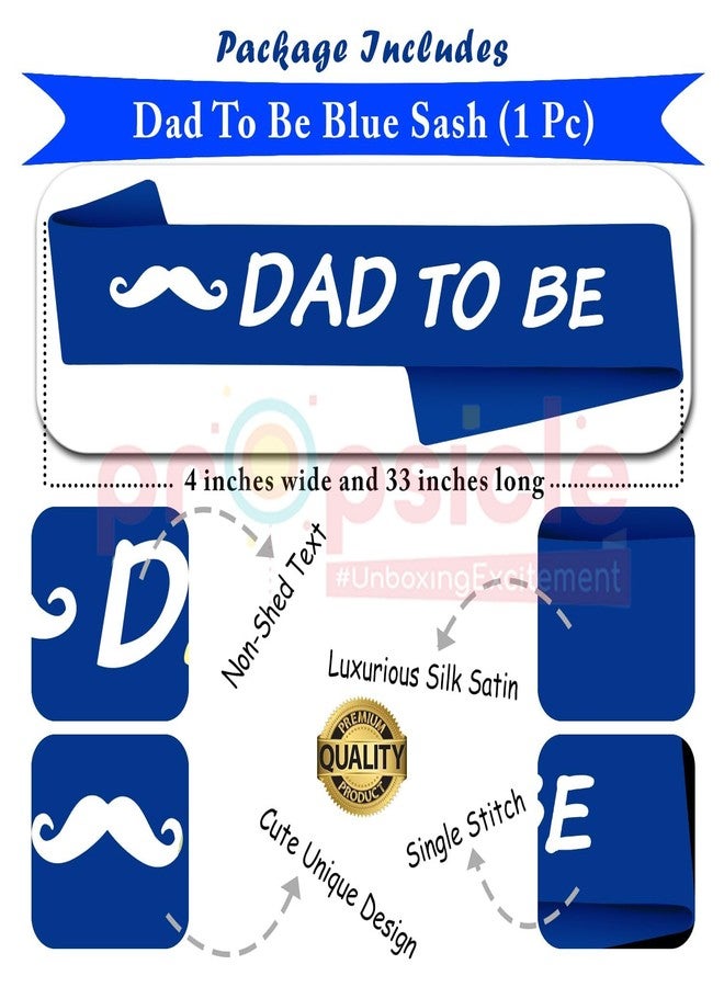 بروبسيكل طقم وشاح وردي للأم الحامل ووشاح أزرق للأب الحامل (كتابة بيضاء) - طقم وشاح للأم والأب - مناسب لجلسات تصوير الحمل وحفلات استقبال المولود - عبوة من قطعتين - Image 3